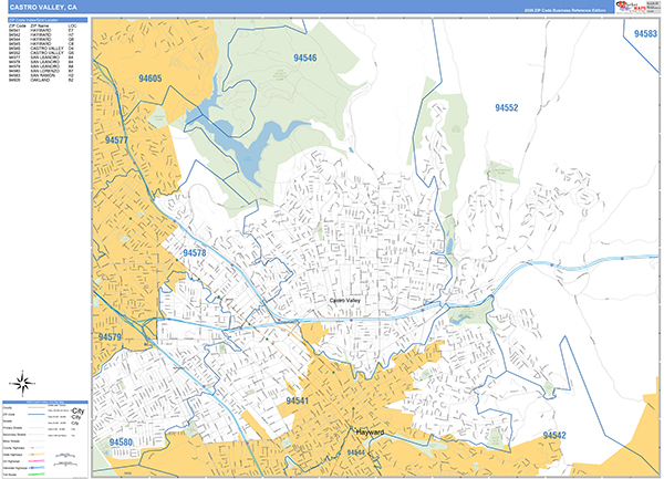 Castro Valley Wall Map